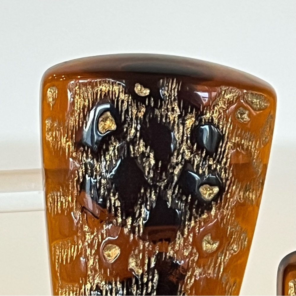 Vintage Abra Leopard Print Acrylic Clip On Earrings - Picture 3 of 9